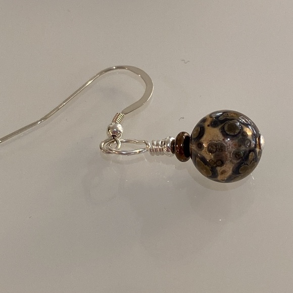 Sterling Silver and Stone Earrings - Picture 3 of 4